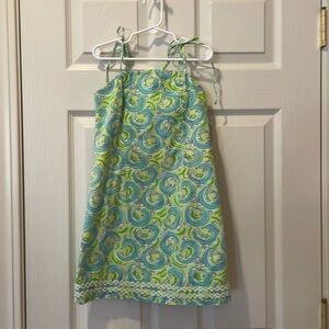 Lilly Pulitzer Green and Blue Swirl Dress Little Girl Size 7